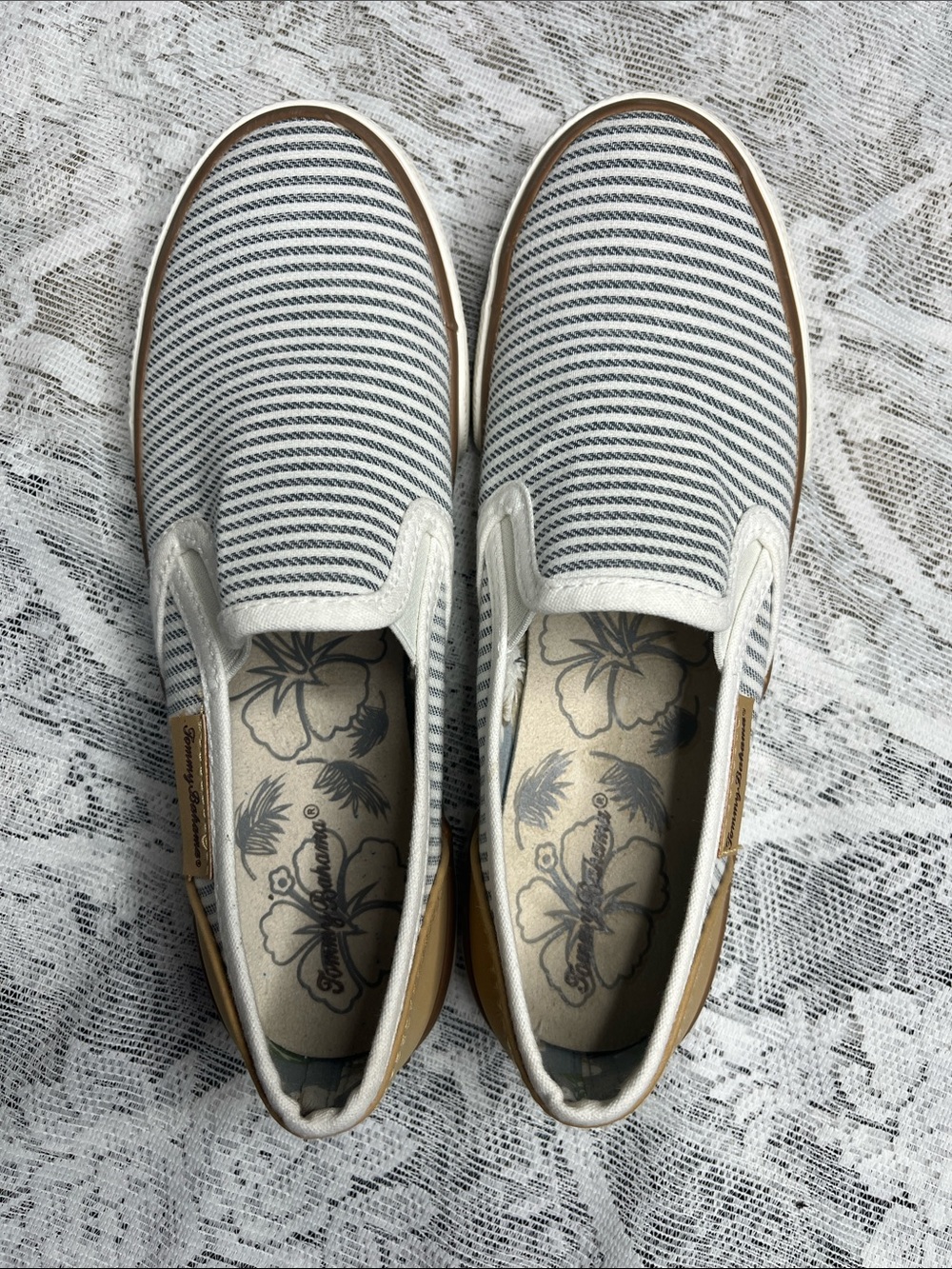 Tommy Bahama Slip On Shoes Women’s 6.5 Striped Canvas Casual Comfort Loafers - Picture 5 of 7